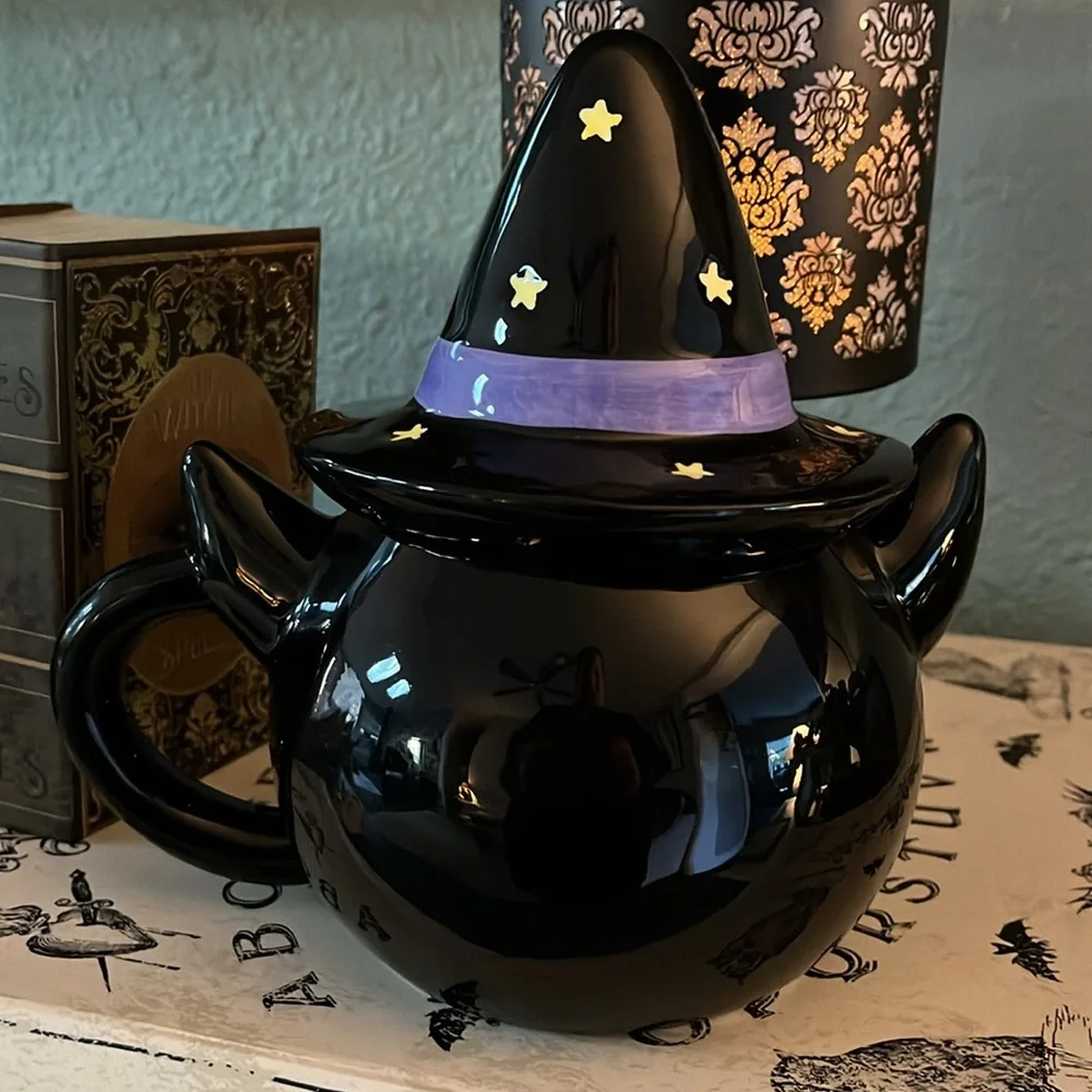 Giant Halloween cat mug with lid - Picture 2 of 6